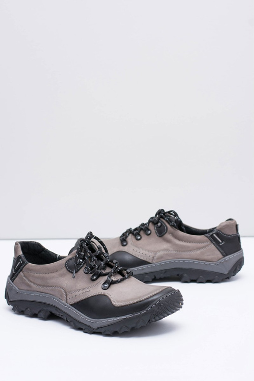 Pánska kožená šedá trekkingová topánky gretín