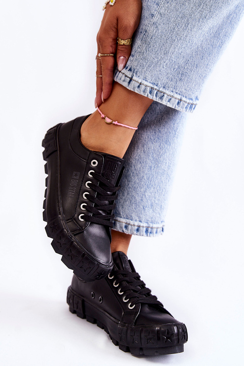 Módní kožené tenisky Big Star KK274143 Černé