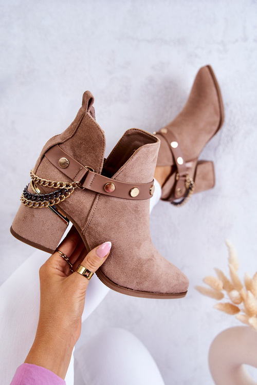 Dámske semišové topánky s reťazami tmavými Tracy Tracy