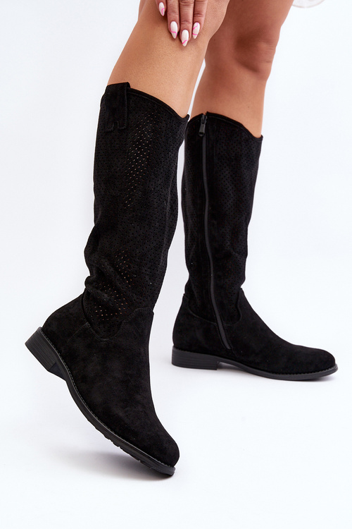 S.Barski HY66-139 Čierne dámske čipkované topánky