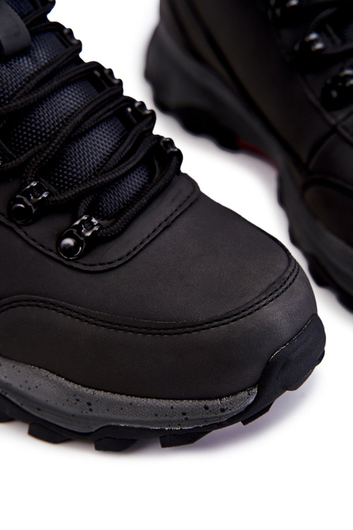 Pánske izolované turistické topánky krížové džínsy KK1R4027C Čierna