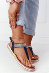 Japonské sandále so zirkónmi S. Barski 701-12 Navy Blue