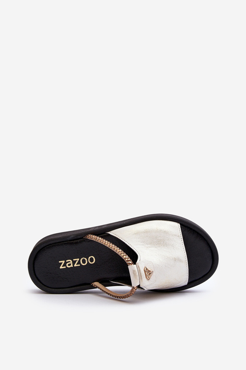 Kožené dámské žabky Zazoo 2659/005 stříbrné