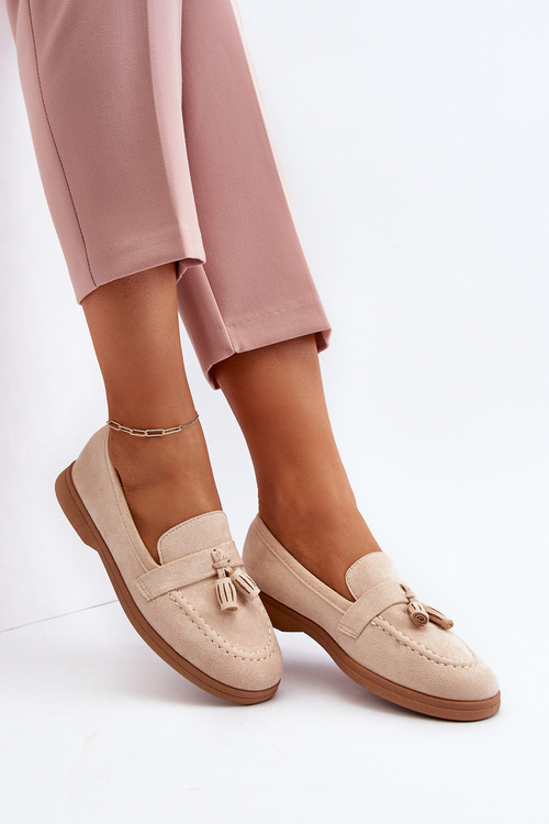 Dámske semišové mokasíny béžové Dansitu