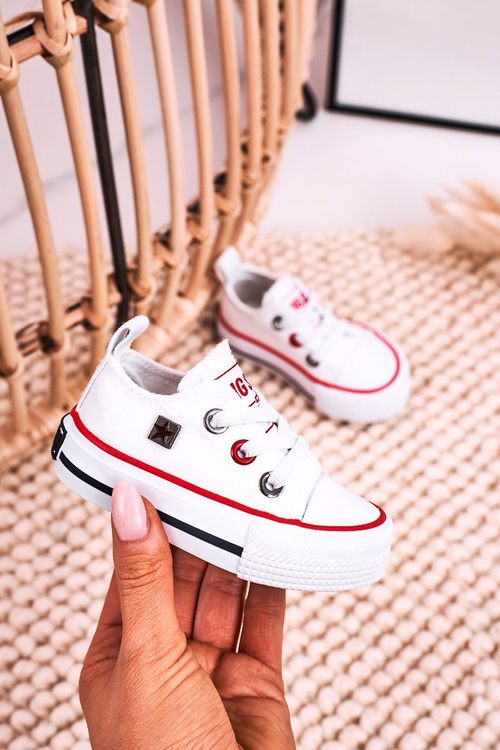 Detská klasická nízka veľká hviezda HH374193 Biele tenisky