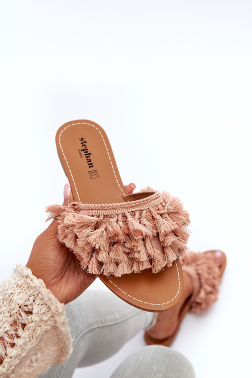 Ploché Dámske Papuče S Šnúrkami Špinavá Ružová Rialle