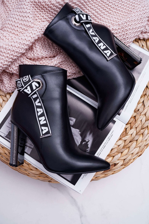 Dámské Kotníkové Boty Na Podpatku černé Macada