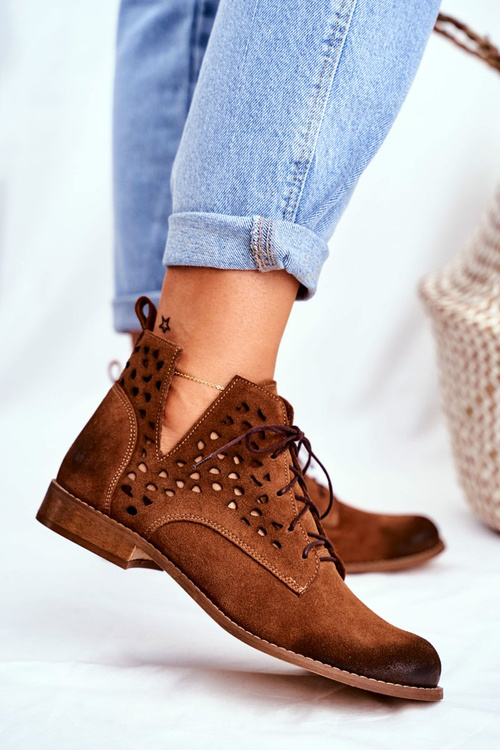 Dámské Kotníkové Boty Kožené Camel Low Meridan