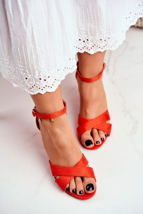 Dámské Sandály Eko-Semišové Oranžový Lady Milion