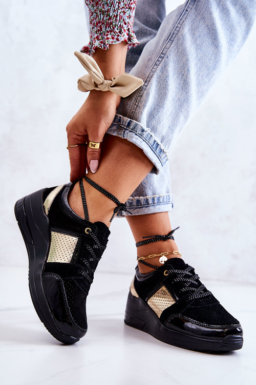 Dámské Semisove sportovní boty na klínu Černá Larson