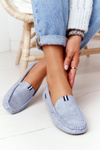 Dámska semišová modrá Moccasins San Marino