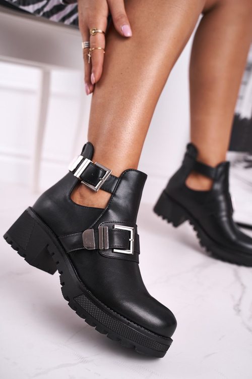 Dámské Kotníkové Boty Na Podpatku Cerne Frago