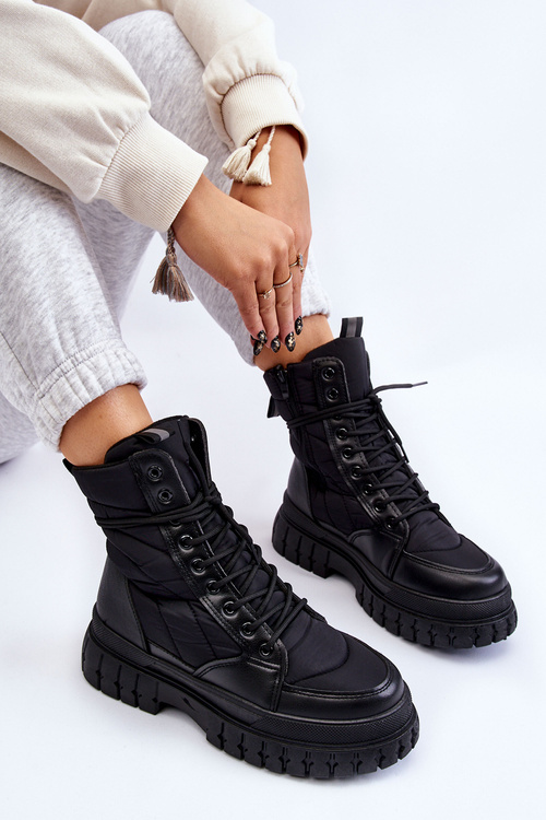 Dámské zateplené šněrovací boty Cerne Ariadna