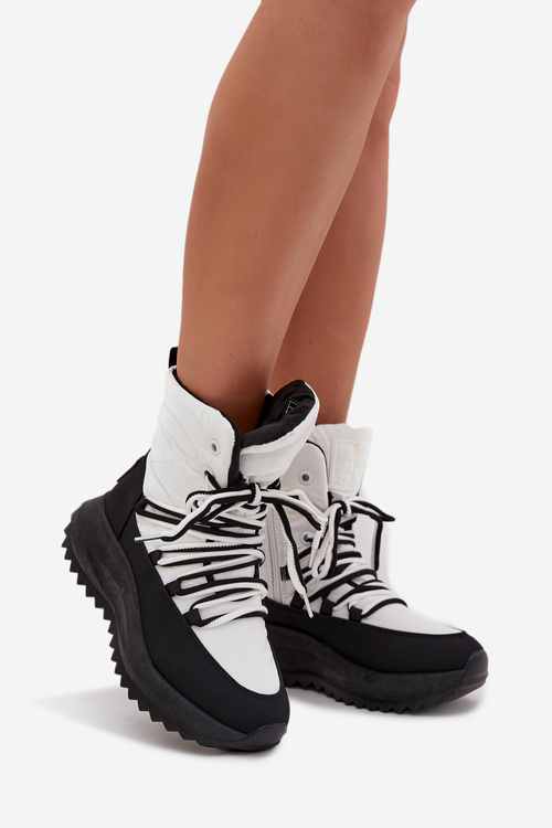 Dámské Sněhule Na Zip Big Star SS274060 Bílá-Černá