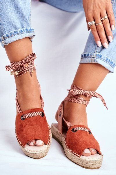 Dámske espadrilly na bielizni Orange Platform Monocoz