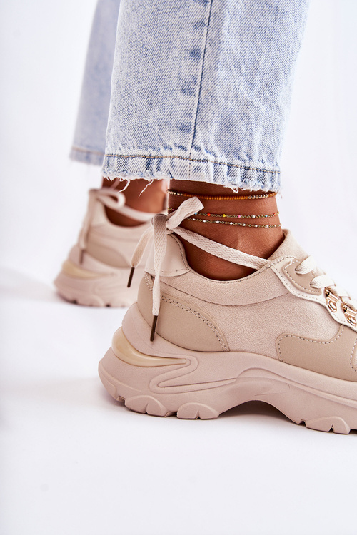 Dámske semišové športové topánky tenisky Light Beige Britany