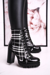Dámské Boty Na Vysokém Podpatku Kostkované černě Blair