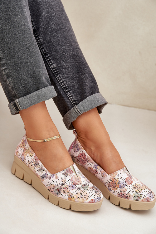 Dámské Polobotky S Řezaným Vzorem Na Klínu Multikolor Lisvia