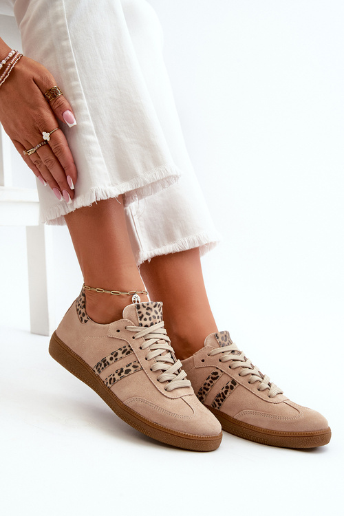 Zazoo N1068 Semišové Nízke Dámske Tenisky Beige