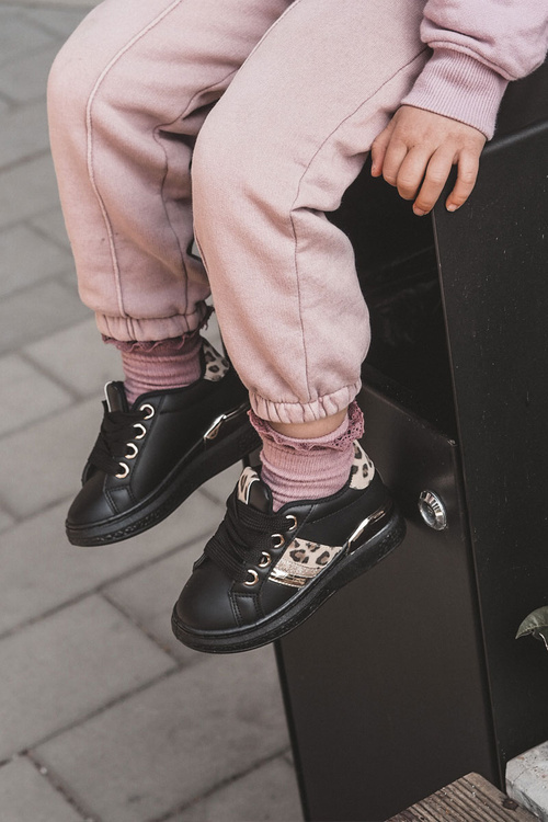 Kožené sportovní boty Leopardí Černá Trixie