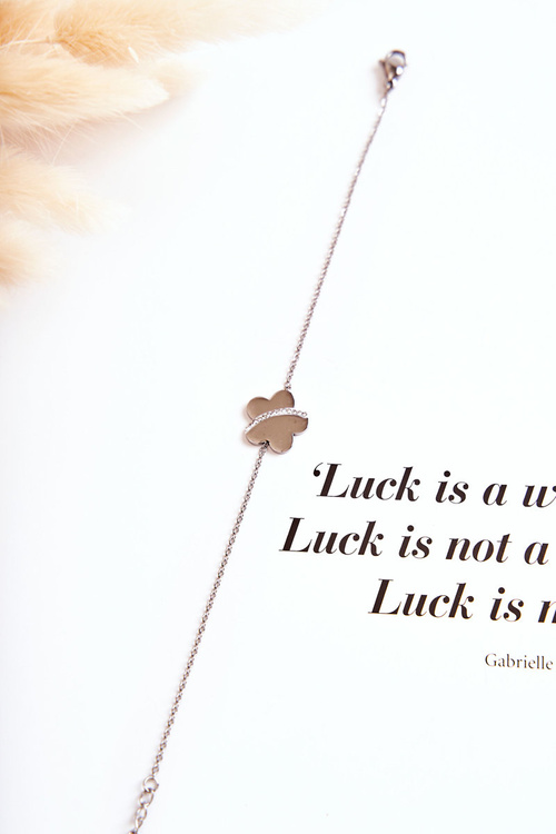 Náramek Na tenkém řetízku S Velkým Květem stříbrne