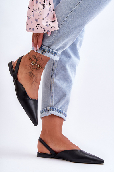 Dámské kožené baleríny černé Germes