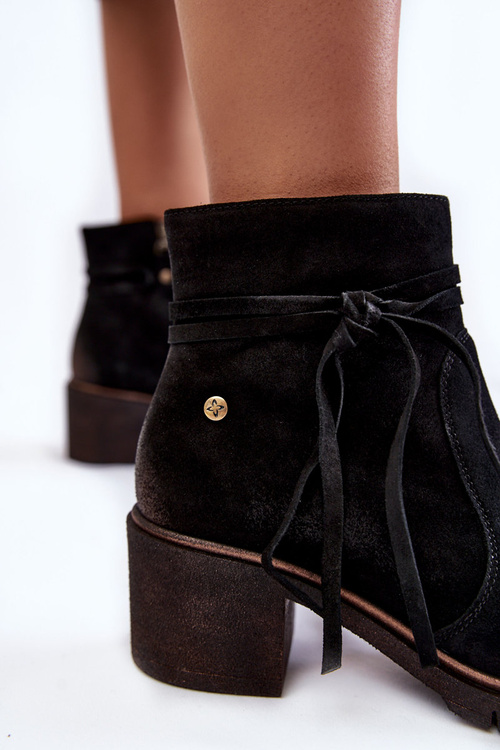 Dámské semišové kozačky Maciejka 05720-01 Černé