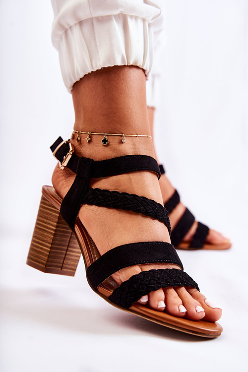 Dámske semišové sandále na post Black Elora