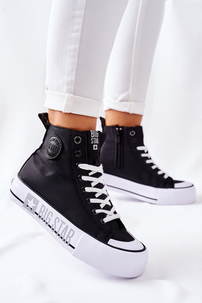 Vysoké Tenisky Na Platformě Big Star II274012 Černé