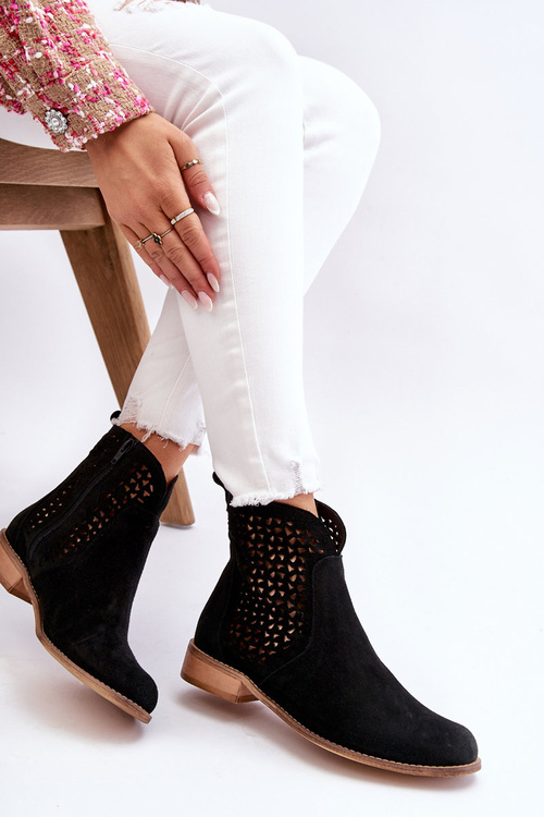 Semišové topánky Nicole 2791/028 čierna