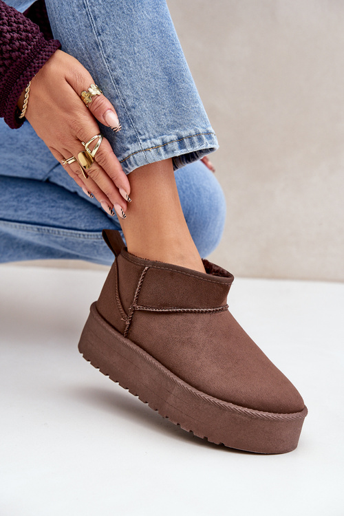 Nízke Snehové Topánky Na Platforme Hnedé Korfedi