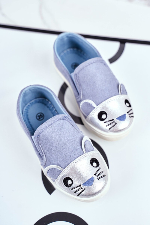 Dětská Obuv Tenisky Slip On s Myší Modré Candys