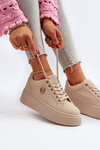 Dámske tenisky na platforme béžové Eshen