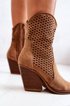 Openwork Cowboy topánky na ťavej Caroline Post