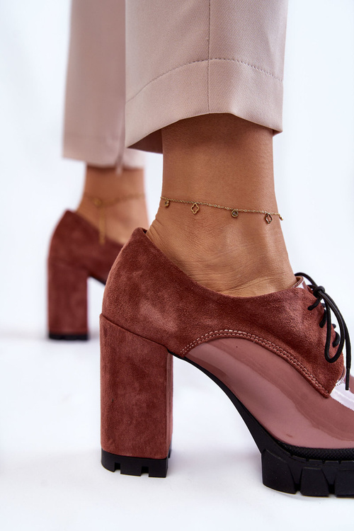 Módne semišové topánky na platforme Pink Carisa