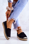Dámska klasická espadrilles veľká hviezda JJ274952 čierna