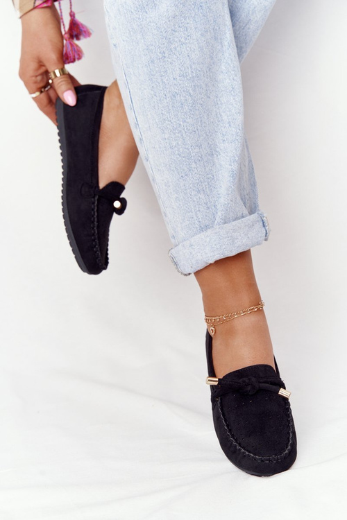 Dámské Semišové Mokasíny Černé Marylin
