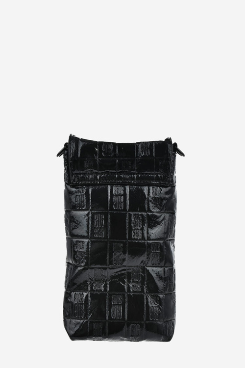 Eko Kožená Lakovaná Kabelka Taštička Big Star OO574144 Černá