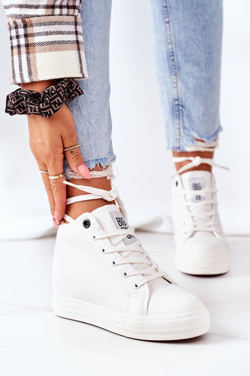 Kožené Klínové Tenisky Sneakers Big Star EE274128 Bílé