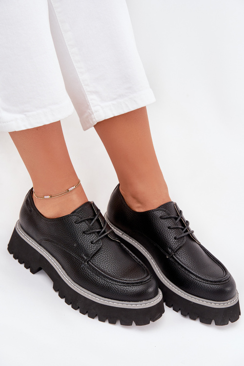 Dámské Mokasíny Se Šněrováním Big Star NN274052 Černé