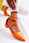 Kůže Lodičky na nízkém podpatku oranžove Giovanna