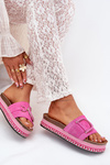 Dámske šľapky na platforme s ozdobou fuchsie Daphira
