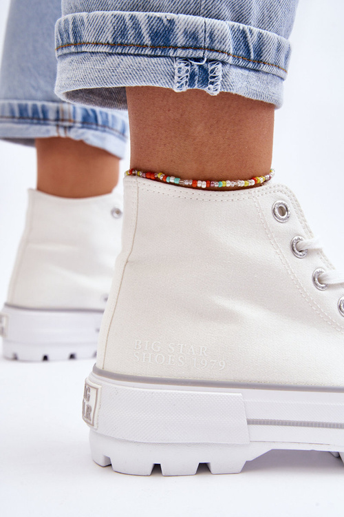 Vysoký Látkové tenisky na platformě Big Star LL274156 Bílá