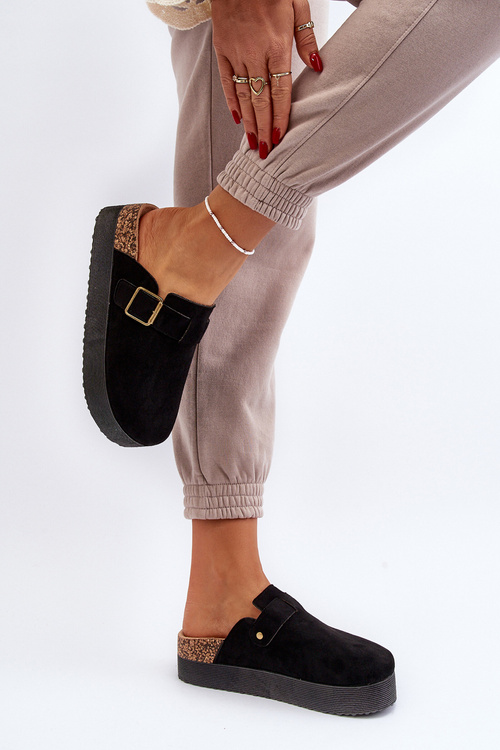 Dámské žabky na platformě černé Jorffia