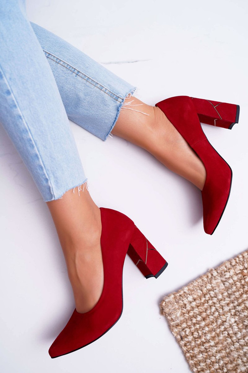 Dámske čerpadlá Laura Messi Red Suede 2050 Tiffany