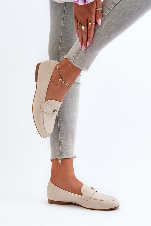 Dámské mokasíny na ploché podrážce béžové Sylvaine