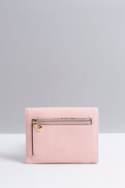 Mały Damski Portfel Pudrowy Róż Portmonetka