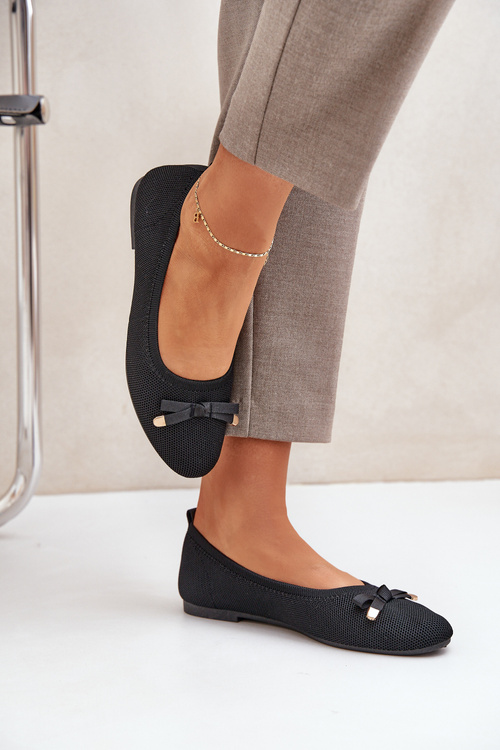 Síťované Baletky S Mašlí Černé Bianila