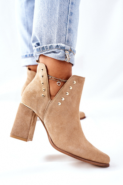 Dámske semišové topánky s výrezmi Lewski Beige Sand 3075