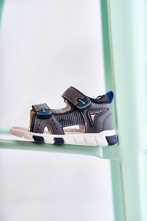 Komfortné sandále pre deti tmavo šedá Samell